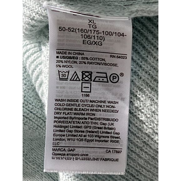 GAP Bateau Neck Pullover Sweater Women XL Mint Cotton Blend Cozy Chic Knit Fall - Picture 7 of 8